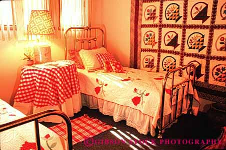 Stock Photo #3082: keywords - architecture bedroom beds custom decorate design home horz house interior single tradition two warm