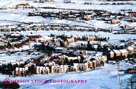 Stock Photo #3096: keywords -  aerial apartment architecture buildings cold complex condominium development grid home horz idaho pattern residential snow square sun urban valley winter