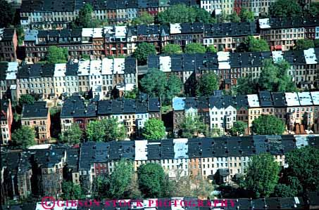 Stock Photo #3101: keywords -  aerial apartment architecture buildings city dense grid home horz new old pattern repeat residential roof square urban york