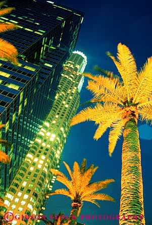 Stock Photo #3102: keywords -  abstract angeles architecture bright building california city color colorful design downtown geometric geometry lighting los night office palm pattern tree vert