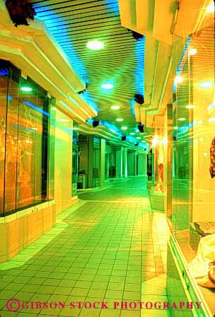 Stock Photo #3104: keywords -  abstract architecture bright color colorful commercial corridor design geometric geometry hall hallway interior lighting mixed night office pattern vert