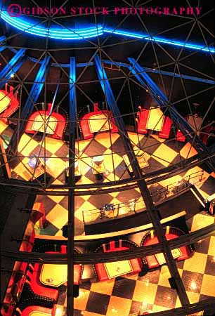Stock Photo #3109: keywords - abstract aerial angle architecture bright color colorful design elevated geometric geometry interior lighting night pattern restaurant vert view