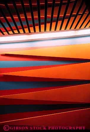 Stock Photo #3123: keywords -  abstract angle architecture bright color colorful design geometric geometry interior lighting lobby pattern triangle vert wall