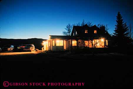 Stock Photo #3127: keywords - agriculture architecture bright dark dusk farm farmhouse farms home homes horz house houses illuminate lighting lights night released residence rural safe security