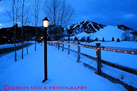 Stock Photo #3129: keywords - abstract blue bright cold dawn decorate design fence horz idaho lamp lighting pattern rural snow soft sun valley winter