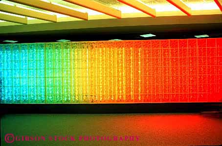 Stock Photo #3134: keywords -  abstract airport architecture block bright chicago color colorful design geometric geometry glass horz illinois interior international lighting neon orhare pattern rainbow spectrum