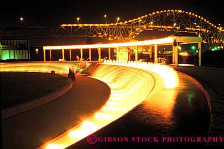 Night Lighting Water Garden Corpus Christi Texas Stock Photo 3135