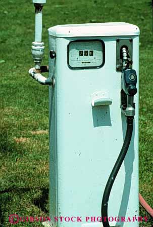 Stock Photo #3147: keywords -  abandoned americana antique fuel gas gasoline handle historic hose industry machine old petroleum pump service station transportation vert vintage