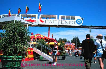 Stock Photo #3154: keywords -  activity amusement annual attraction california event fair family festival fun horz light monorail park parks play public rail sacramento state summer tour train tram trams