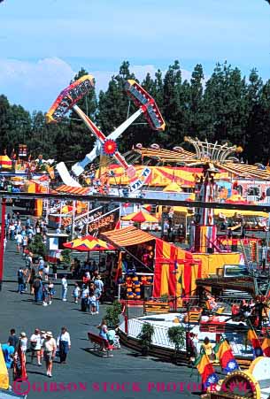 Stock Photo #3160: keywords -  activity aerial amusement annual attraction bright california colorful elevated event fair family festival fun midway park parks play public sacramento state summer vert view