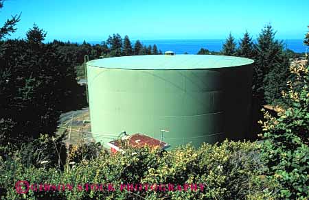 Stock Photo #3175: keywords -  circle cylinder cylindrical elevate flow gravity horz paint public round shape shaped stoage storage stores storing supply tank tanks utility volume water