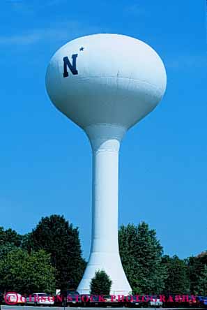 Stock Photo #3178: keywords - ball circle cylinder elevate elevated flow gravity heavy oval paint pedestal round rounded shape shaped storage storing tank tanks tower towers vert volume water white