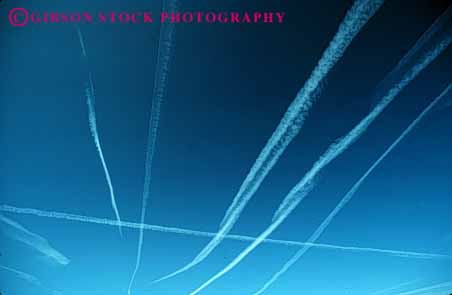 Stock Photo #3188: keywords -  air blue cold horz ice jet moisture path plane pollution route sky track trail vapor