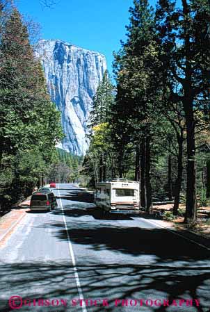 Stock Photo #3204: keywords -  california convenient drive highway home large motor motorhome national park recreational rv scenic travel vacation vehicle vert yosemite