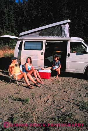 Stock Photo #3217: keywords -  camp camper children convenient daughter family girl highway mother recreational relax released rv travel vacation vehicle vert