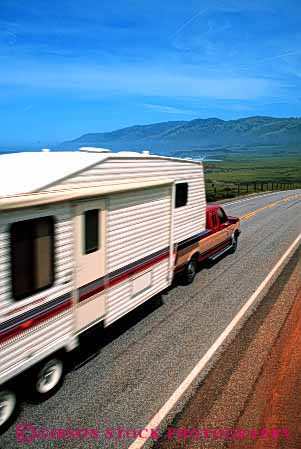 Stock Photo #3218: keywords -  action big blur blurred california camp camper coast coastal convenient dynamic highway highways motion move movement moving one pick pull pulled pulling pulls recreational rv rvs sur tow towed towing tows trailer trailers travel traveler travelers traveling truck up vacation vehicle vert