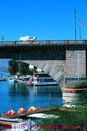 Stock Photo #3226: keywords - arizona bridge camp camper convenient havasu highway lake london recreational rv stone travel vacation vehicle vert water