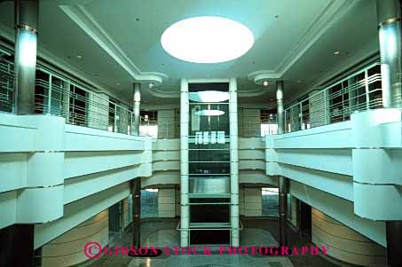 Stock Photo #3249: keywords -  architecture atrium building business commerce design horz interior modern new office rotunda symmetry vacant