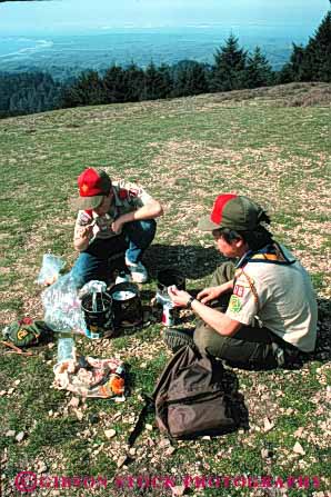 Stock Photo #4010: keywords -  activity adolescent boy children club cook cooperate craft explore group hike learn practice scout scouts skill summer team together vert wilderness