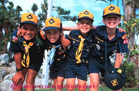 Stock Photo #4012: keywords -  activity adolescent children club cooperate craft cub cute friends grin group horz learn practice scout scouts skill smile summer team together