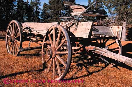 Stock Photo #4016: keywords - abandoned apart cart deteriate fall historic horz old tradition transportation wagon west western wheel wood