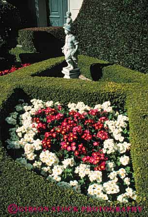 Stock Photo #4032: keywords -  decorate design exterior flower garden hedge home house landscape residential statue vert yard