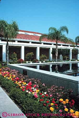 Stock Photo #4044: keywords - architecture building business california commercial decorate decoration design entry exterior flower garden landscape library linda nixon pond pool ranunculus summer vert water yorba
