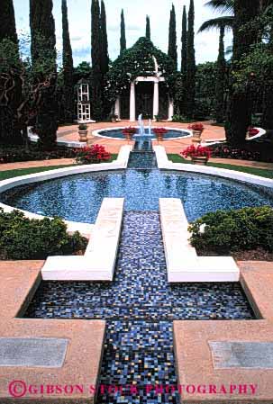 Stock Photo #4046: keywords - architecture bilateral building business cement commercial concrete decorate decoration design entry exterior flow fountain landscape progression symmetrical symmetry tile vert water