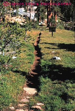 Stock Photo #4051: keywords -  california erosion meadow national over park path route rut trail trample used vert walk walkway wilderness yosemite