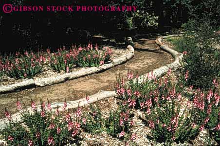 Stock Photo #4055: keywords -  design flower garden horz landscape outdoor path route trail walk walkway yard