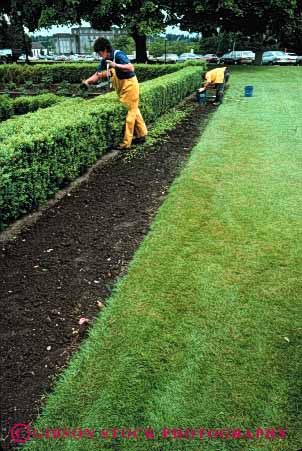 Stock Photo #4067: keywords -  crew employee garden gardeners gardening grass green groom hedge job labor landscape landscaping maintenance team trim vert work yard