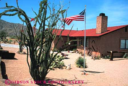 Stock Photo #4069: keywords -  conservation demand desert drought dry garden home horz house landscape low ocotillo residence tolerant water western