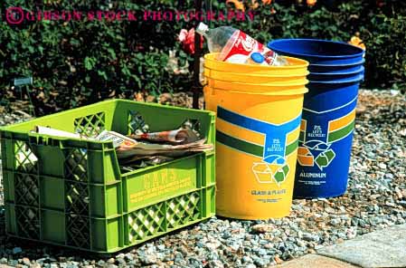 Stock Photo #4082: keywords - containers crate curb horz household industry material pickup plastic recycle recycling residential resource reuse