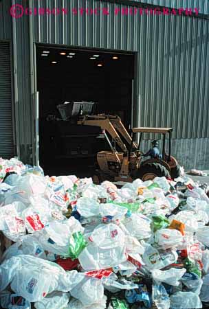 Stock Photo #4096: keywords -  bale california compact compress county front industry loader material plastic recycle recycles recycling resource reuse richmond tractor vert west