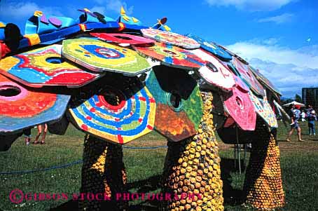 Stock Photo #4103: keywords -  animal art colorful horz imaginary into material paint plastic recycle resource reuse sculpture statue