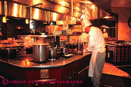 Stock Photo #4119: keywords -  chef cook cooking employee food horz job kitchen labor occupation prepare process profession restaurant service stove