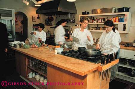 Stock Photo #4120: keywords -  adult appliance cook cooking education experiment food horz kitchen learn practice prepare process professional school service student teach training