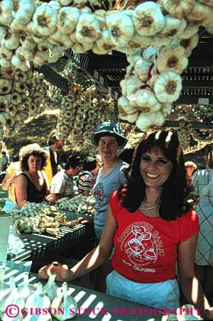 Stock Photo #4121: keywords -  annual california cook cooking event fair festival food garlic gilroy prepare process serve vendor vert woman