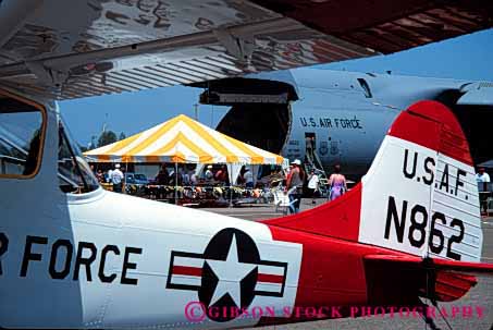 Stock Photo #4135: keywords -  air airport california craft demonstrate event horz outdoor plane public redding show summer tour vintage