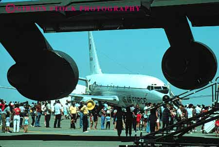 Stock Photo #4137: keywords -  air airport base california craft demonstrate event force horz outdoor people plane public show summer tour travis