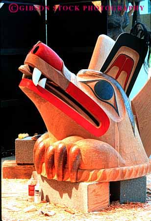 Stock Photo #4171: keywords -  american animal anthropology art arts british canada carve carving columbia craft crafted crafts culture decorate head heritage in indian museum native northwest of paint pole progress sculpture sculptures style symbol totem tradition traditional university vancouver vert wolf wood worship