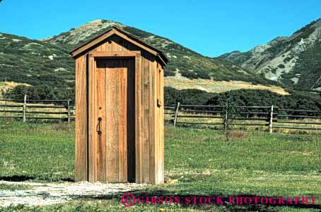 Stock Photo #4189: keywords -  building country horz out outhouse restroom shack toilet wood