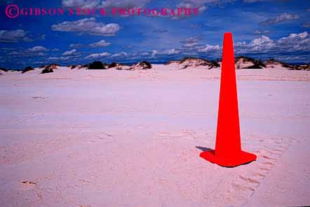 Stock Photo #4197: keywords - border car caution cone desert guide horz limit orange park parking plastic symmetry triangle