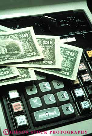 Stock Photo #4218: keywords - bills business buy cash commerce consumer currency dollar money paid pay retail sell spend store trade transaction twenty vert