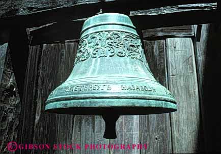 Stock Photo #4235: keywords -  bell brass california clang foreign fort historic horz imprint metal old percussion replica ross russian weathered