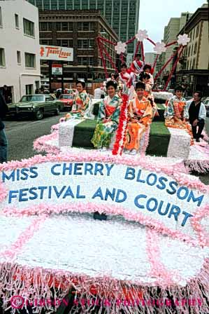 Stock Photo #4237: keywords -  annual asian beauty blossom celebrate celebration cherry color colorful court display ethnic event festival francisco japanese minority parade performance queen san show together unity vert women