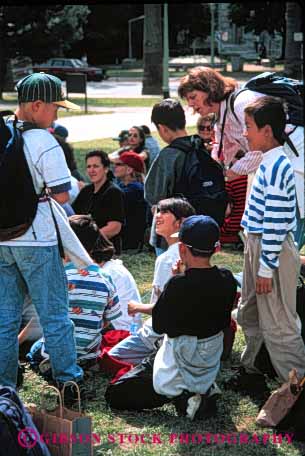 Stock Photo #4274: keywords -  adolescent boy boys child children class educate education elementary ethnic field fifth grade group kid kids learn minority mix race school students study together trip vert young youth