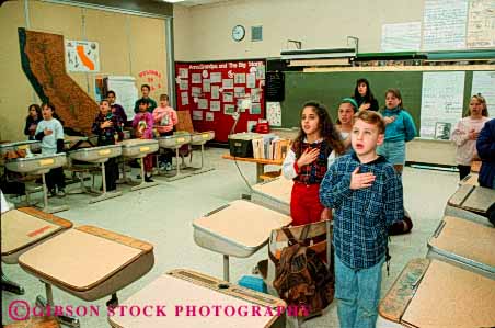 Stock Photo #4290: keywords -  adolescent allegiance americana boy boys child children class classroom coordinate educate education elementary ethnic forth fourth girl girls grade group horz kid kids learn mix oath of pledge recite released ritual school speak students study symbol together young youth