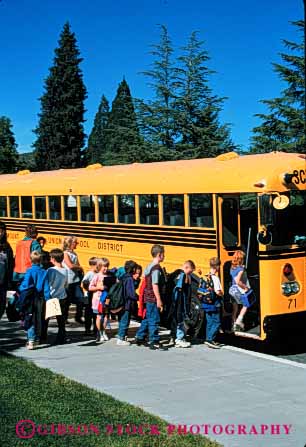 Stock Photo #4298: keywords - adolescent after board boy boys bus busing child children class educate education elementary first girl girls grade group learn line school students study summer together transport transportation vert wait young youth
