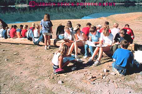 Stock Photo #14330: keywords -  adolescent adolescents california child children class classes field group groups horz lake middle outdoor outside paper people report reports school schools siskiyou sit sits sitting student students summer teen teenage teenagers teens trip trips write writes writing young youth